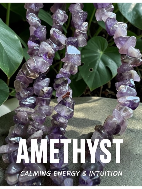 Jewelry - Amethyst Chip Beaded Necklace - Purple Calming Energy